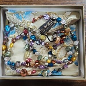 HONORA NWT 36 inchMulti Colored Pearl Necklace